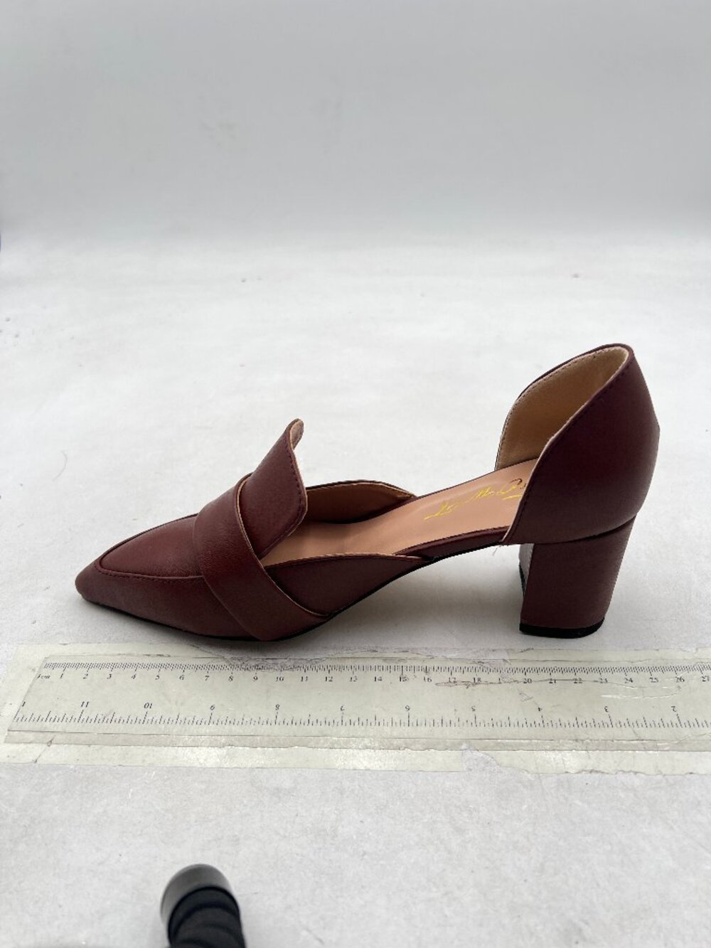 FOWT Brown Pointed Toe Pumps Low Block Heel D’Orsay Stylish Casual Shoes
